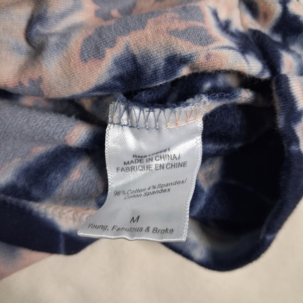 Young Fabulous & Broke Womens Medium Top Tie Dye Wrap Sweatshirt Comfort Stretch - Picture 6 of 10